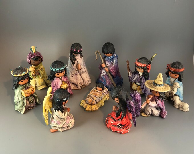 Ted De Grazia Nativity Figurine Wistful Children of Degrazia the Nativity Goebel West Germany Etsy