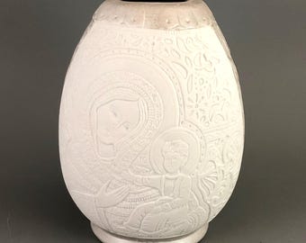 Apulum Lucru Manuel Vase with Madonna and Jesus from Romanian