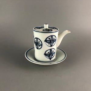 Adorable Porcelain Teapot Flow Blue Design - Holds 1/2 Cup