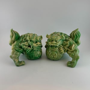 Green Foo Dogs Guardian Lions - 5 1/2” Height