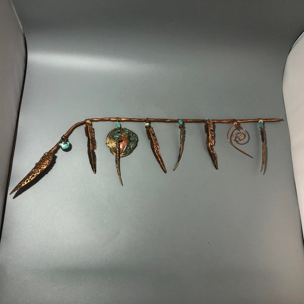 Native American Copper Art Arrow Wall Hanging