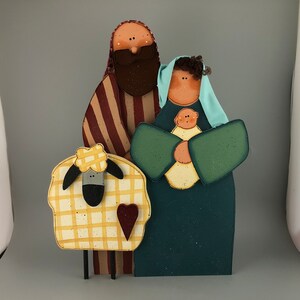 Joseph Mary and Baby Jesus Wood Nativity Set