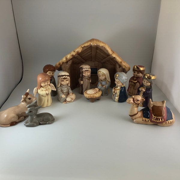 Ceramic Nativity Set Etsy