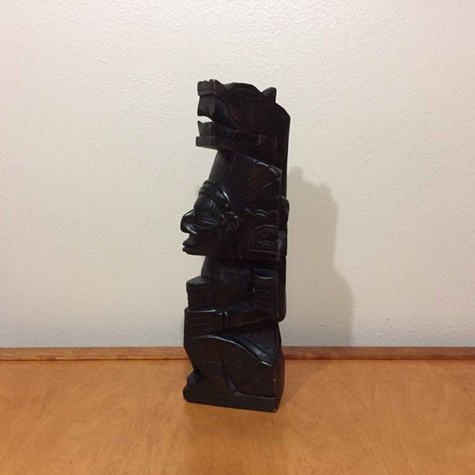 Carved Wood Sculpture South American Aztec Mayan Totem | Etsy