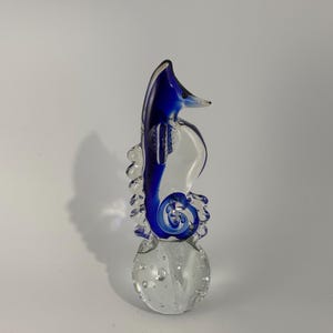 Glass Seahorse Paperweight Figurine