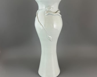 Pottery Vase 3D Leaf Design from Vermont