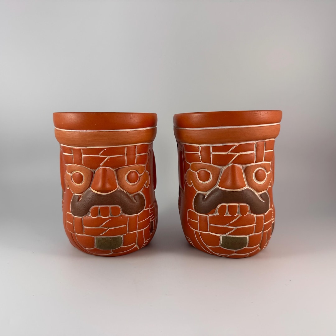 Mexican Coffee Mug Aztec Rain God Tlaloc - Set of 2 - Etsy