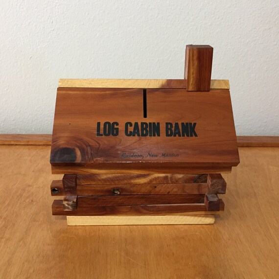 Log Cabin Bank Wood House Ruidoso New Mexico Souvenir By Etsy