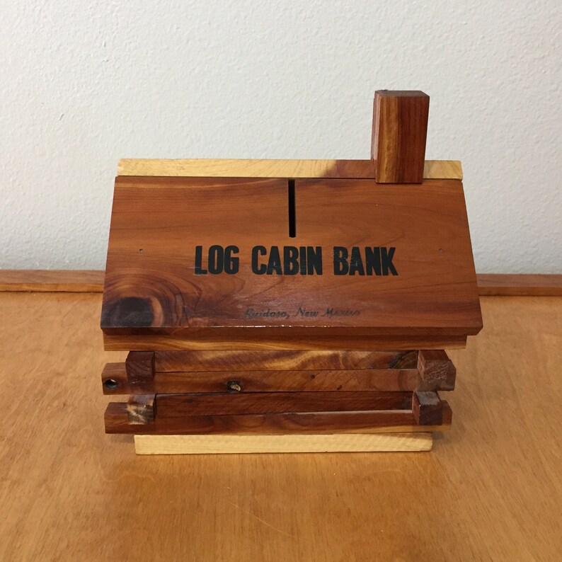 Log Cabin Bank Wood House Ruidoso New Mexico Souvenir By Etsy