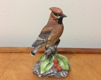 Mini Resin Cedar Waxwing Bird Figurine 