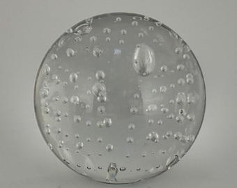 Glass Paperweight with Bubbles