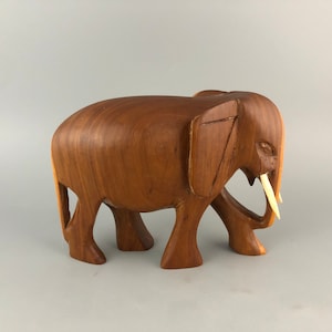 Vintage Carved Wood Elephant - Height is 4 1/2”