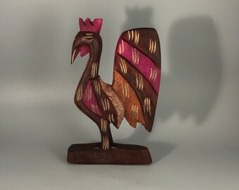 Folk Art Wood Chicken - Height is 10”