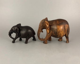 Carved Wood Elephant Pair from Africa