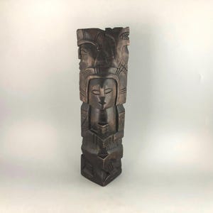 Carved Wood Sculpture South American Aztec Mayan Totem