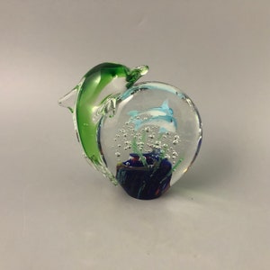 Dolphin Ocean Glass Paperweight
