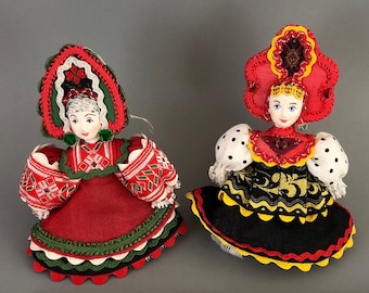 Russian Cloth Doll Christmas Ornament - Traditional Dresses Christmas Doll