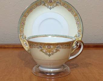 Meito Teacup and Saucer - Hand Painted from Japan
