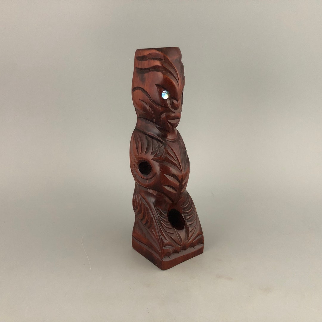 New Zealand Wood Carving Tekoteko Statue Wood Tiki Figurine Etsy
