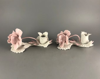Nuova Capodimonte Italian Rose Candle Holder