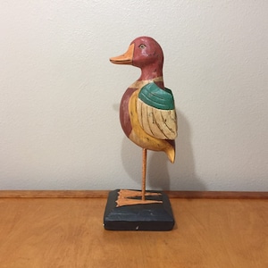 Standing Wood Duck Decoy - Distressed and Rustic Wood Duck