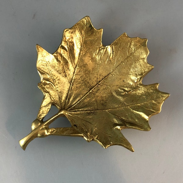 Solid Brass Maple Leaf Ring, Dish Soap, Trinket Dish