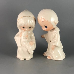 Ceramic Nativity Set Mary and Joseph - Hand Painted Precious Moment - Vintage