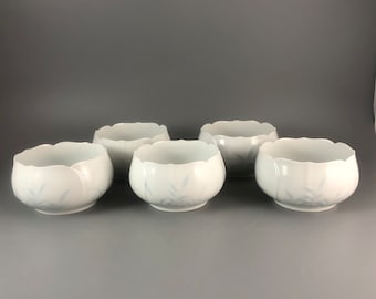 Vintage Arita Japan Porcelain Bowl Set - Floral Design, Set of 5