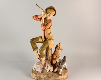 Roman Fontanini Depose Italy Figurine - Flute Player with Sheep