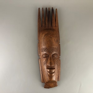 Carved African Wood Mask - Tribal Art Wood Mask