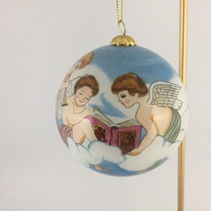 Li Bien Christmas Ornament - Cherub Angels - Inside Painted and Hand Blown