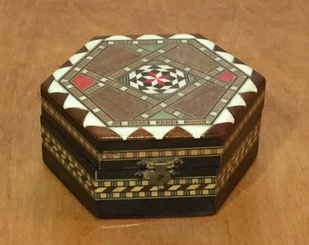 Inlay Wood Box - Octagon Shape - from Spain