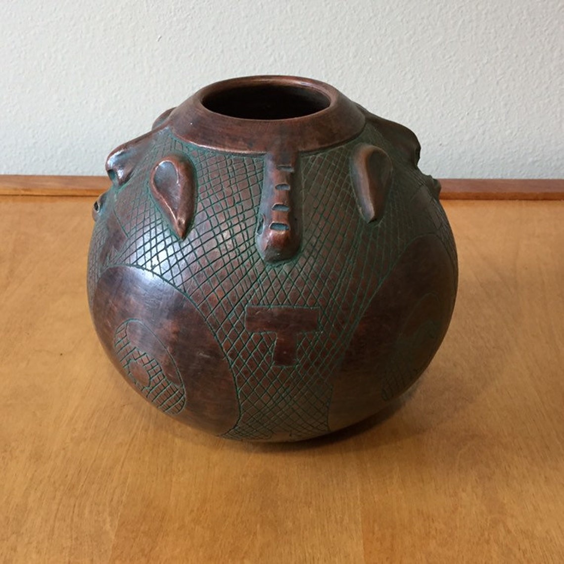 Amazonian Pottery Vase Handmade in Brazil 3D Face Vase Etsy