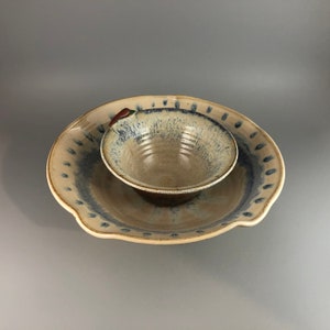 2 Pottery Art Serving Bowl Bowls - Sauce and Bowl Serving Set - Studio Pottery by Pike - Decorative Dish