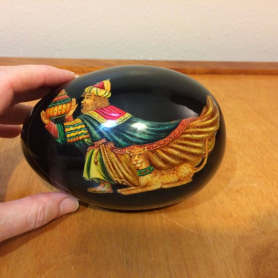 Russian Egg Shaped Wood Box - Russian Fairytale K… - image 3