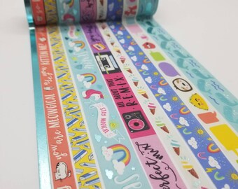 striped blue Planner Tape Bujo washi basic Recollections Crafting Tape Washi Tape Samples patterned washi tape arrows diamonds