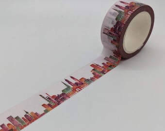 15mmx5m Famous Architecture Silhouette City Washi tape Car Train Travel Triangle