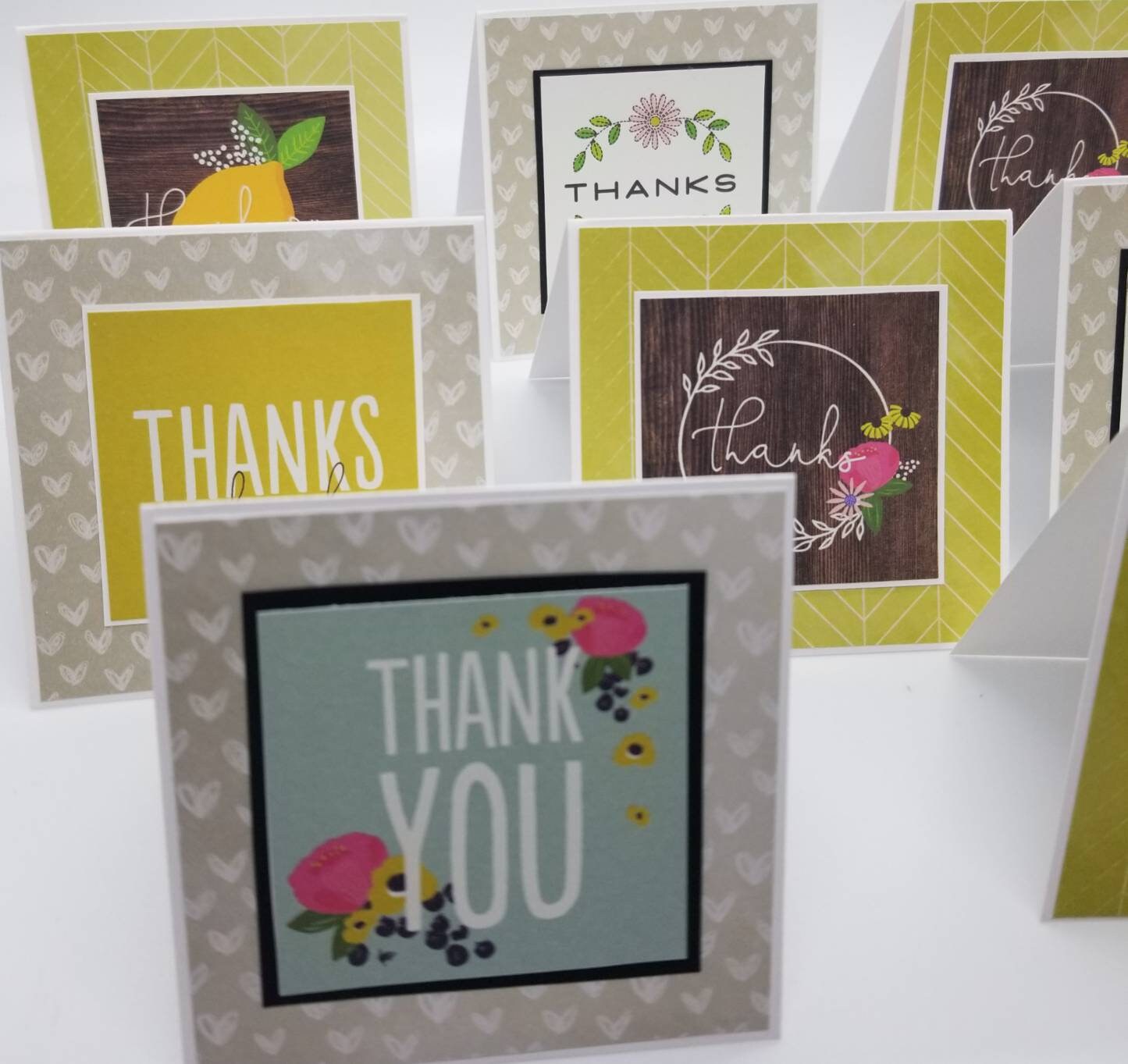 Mini 3 x 3 Thank you note cards Set of 8 little cards that | Etsy