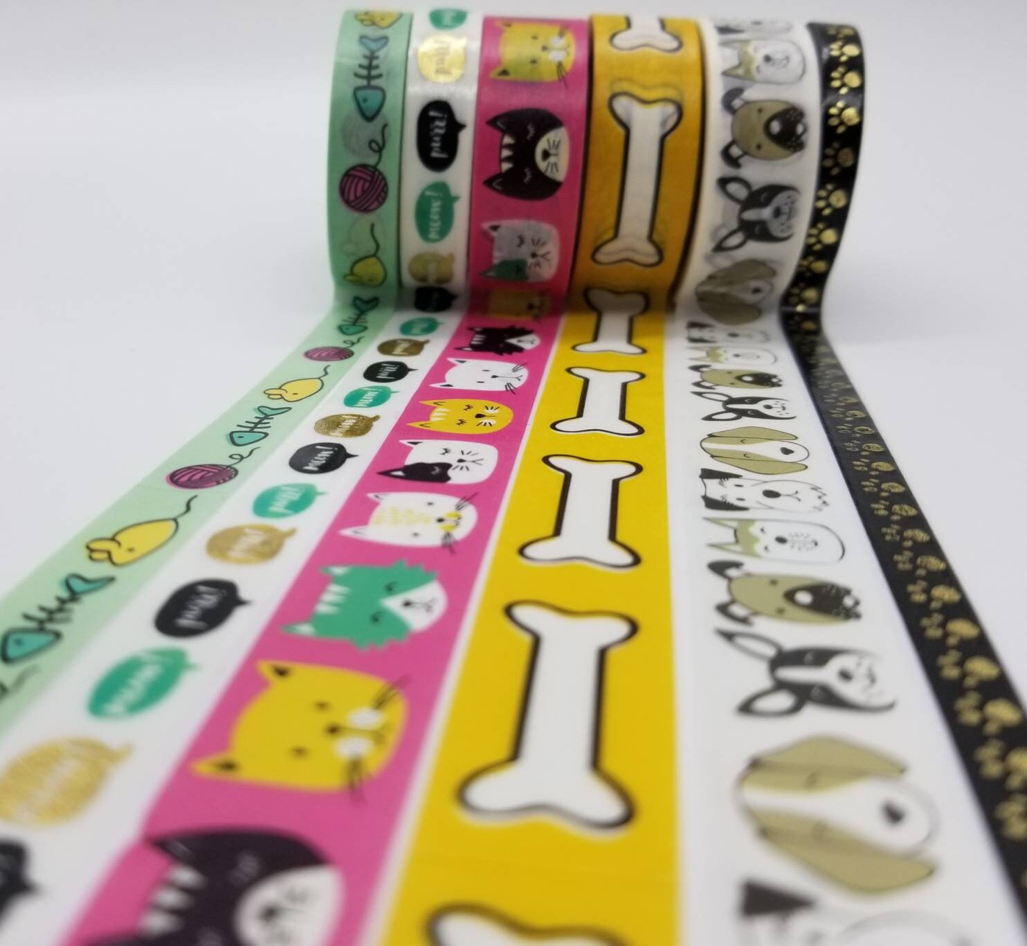CLEARANCE Washi Tape Samples Cats and Dogs Animal Lover | Etsy