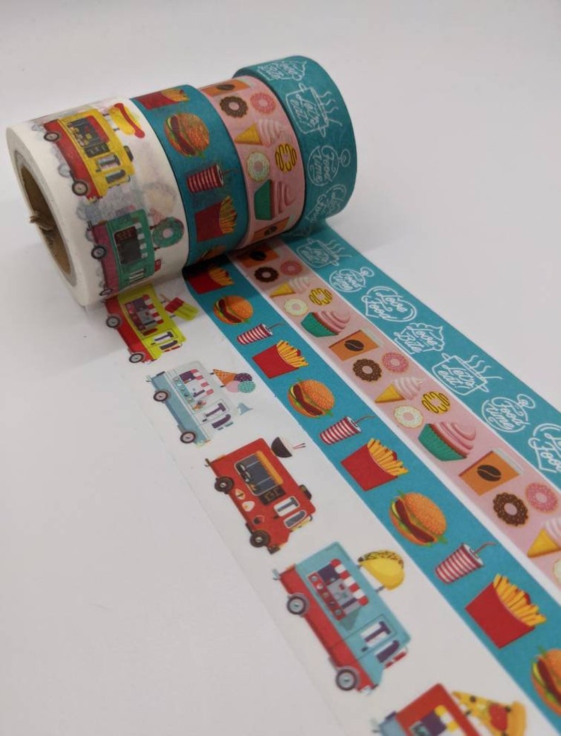 food washi fast food diner washi food truck Washi Tape Samples 24 Crafting Tape Planner Decorations junk food soda Bujo Washi