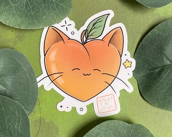 Peach Cat Sticker - Etsy