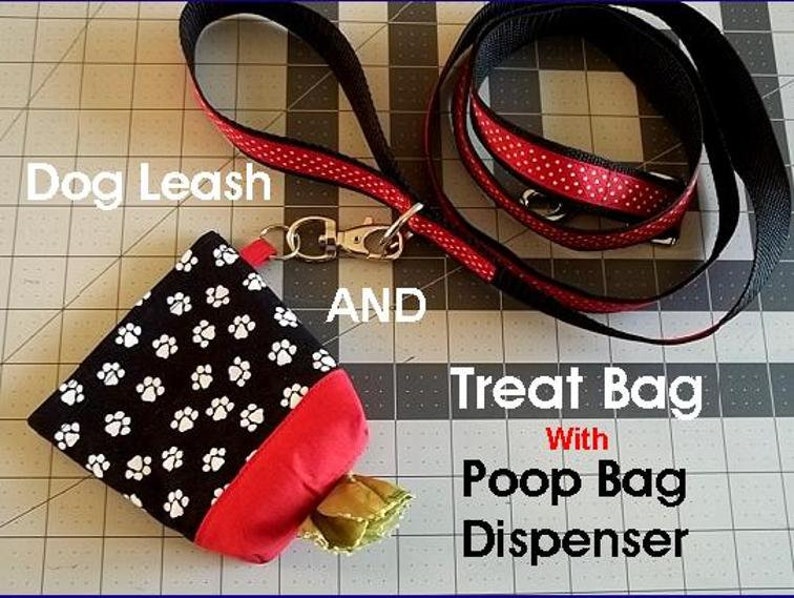 Dog Leash and Dog Treat Bag With Poop Bag Dispenser PDF Etsy