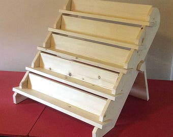 5-Shelf 24" Tray Collapsible riser portable display stand store countertop display craft show display shelf trade show