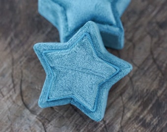 Velvet Star Ring Box in Mermaid Blue