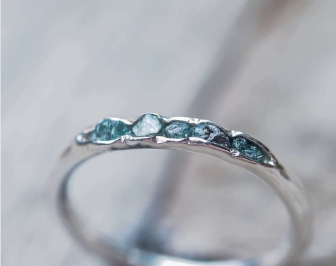 Blue Diamond Wedding Ring | Etsy