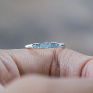 Rough Aquamarine Ring with Hidden Gems image 6