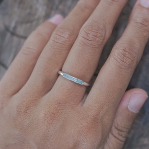 Rough Aquamarine Ring with Hidden Gems image 3