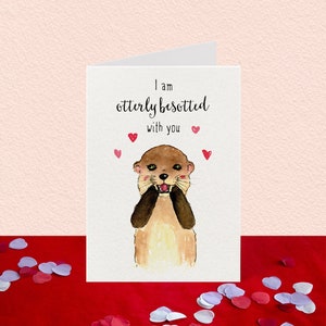 Otterly Besotted | otter | love | valentine | animal | cute | furry | greeting card | card | melbourne made | australia