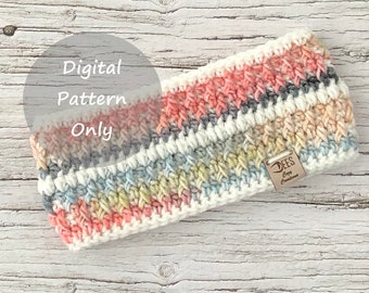Twisted Gems oorwarmer haakpatroon, ALLEEN PDF-PATROON, Winterhoofdbandpatroon, haakpatroon