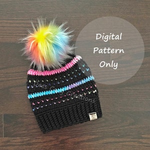 Twisted Gems Beanie, PDF PATTERN ONLY, Crochet Pattern, Hat Pattern, Beanie Pattern, Winter Hat, Adult, Womans, Teen Hat, Child, Toddler